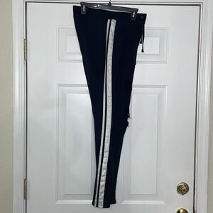 PAM & GELA Side Stripe Distressed Drawstring Elastic Stretch Track Pant Leggings